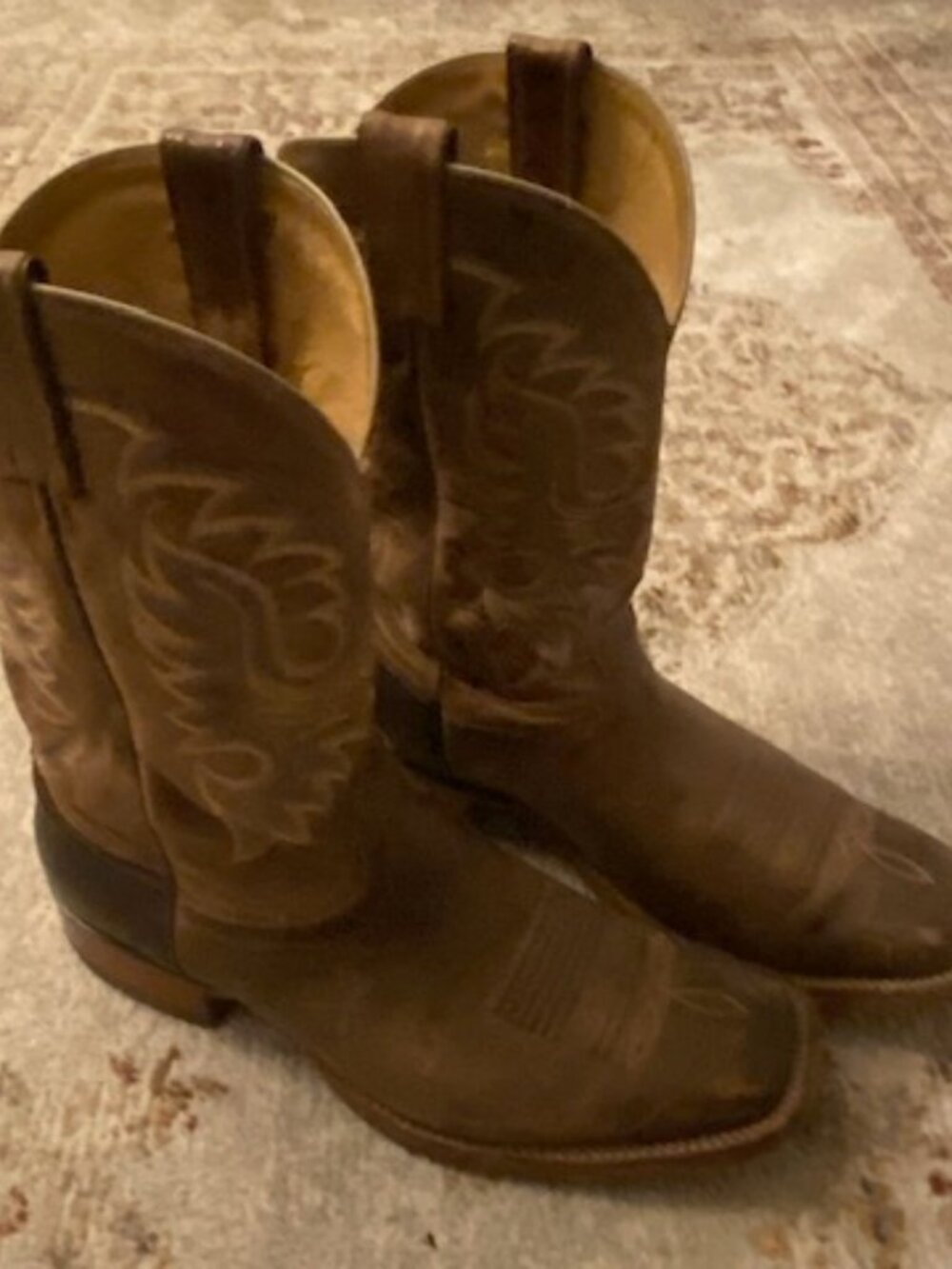 Nocona MD2731 Ryman Brown Leather Cowboy boots, men's size 9.5 EE Wide Western.